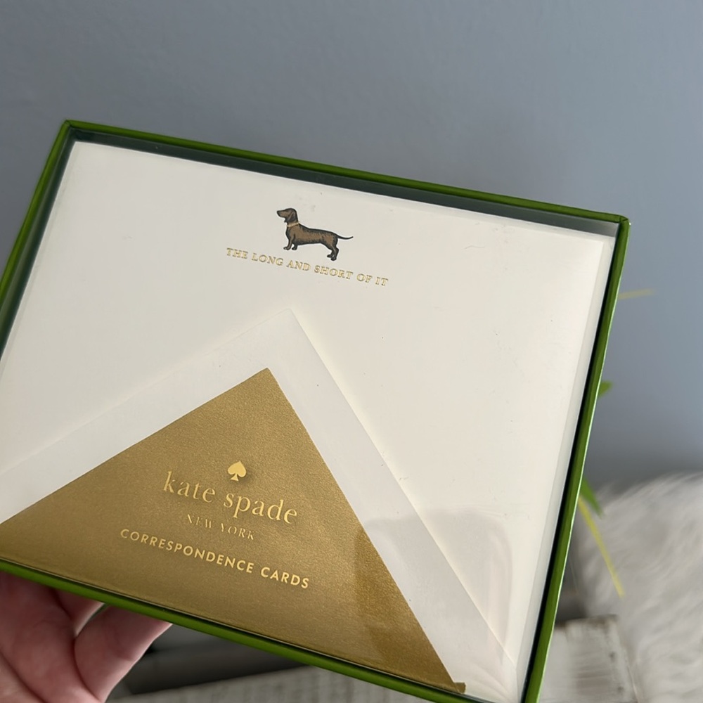 Nwt Kate spade long and short of it dog notecard envelope correspondence set - Picture 3 of 6